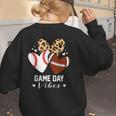 Game Day Vibes Football Baseball Mom Heart Women's Sweatshirt Back Print