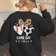 Game Day Vibes Soccer Baseball Mom Heart Women's Sweatshirt Back Print
