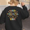 Groovy Retro One Thankful Baseball Mom Thanksgiving Fall Women's Sweatshirt Back Print Groovy Retro One Thankful Baseball Mom Thanksgiving Fall Women's Sweatshirt Back Print