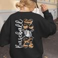 Happy Mother's Day Baseball Mom Leopard Softball Lover Women's Sweatshirt Back Print Happy Mother's Day Baseball Mom Leopard Softball Lover Women's Sweatshirt Back Print