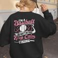 I'm a Baseball Mom We Don't Do That Keep Calm Thing Women's Sweatshirt Back Print