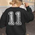 Jersey Number 11 T-Shirt Football Eleven Number Baseball Mom Women's Sweatshirt Back Print