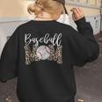 Leopard Baseball Mom Matching Softball Mama Family Matching Women's Sweatshirt Back Print Leopard Baseball Mom Matching Softball Mama Family Matching Women's Sweatshirt Back Print
