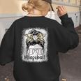 Leopard Messy Bun Mom Mother's Day Baseball Mommy Women's Sweatshirt Back Print Leopard Messy Bun Mom Mother's Day Baseball Mommy Women's Sweatshirt Back Print