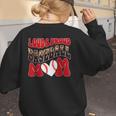 Loud Proud Baseball Mom Red Team Leopard Baseball Mom Squad Women's Sweatshirt Back Print