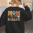 Mom Of The Birthday Baller Groovy Baseball Mom Women's Sweatshirt Back Print Mom Of The Birthday Baller Groovy Baseball Mom Women's Sweatshirt Back Print