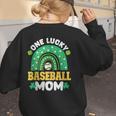 One Lucky Baseball Mom St Patricks Day Rainbow Mother Mama Women's Sweatshirt Back Print One Lucky Baseball Mom St Patricks Day Rainbow Mother Mama Women's Sweatshirt Back Print
