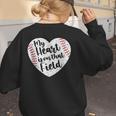 Retro My Heart Is On That Field Baseball Mom Mother's Day Women's Sweatshirt Back Print Retro My Heart Is On That Field Baseball Mom Mother's Day Women's Sweatshirt Back Print