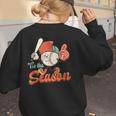 Retro Tis The Season Baseball Mom Baseball Lover Boys Kids Women's Sweatshirt Back Print