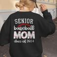 Senior Baseball Mom Class Of 2024 Baseball Senior Night Women's Sweatshirt Back Print Senior Baseball Mom Class Of 2024 Baseball Senior Night Women's Sweatshirt Back Print