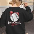 Softball Baseball Mom Floral Tee Mother's Day Women's Sweatshirt Back Print Softball Baseball Mom Floral Tee Mother's Day Women's Sweatshirt Back Print