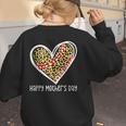 Softball Baseball Mom Valentine Leopard Heart Mother's Day Women's Sweatshirt Back Print Softball Baseball Mom Valentine Leopard Heart Mother's Day Women's Sweatshirt Back Print