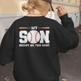 My Son Bought Me This Baseball Mom Women's Sweatshirt Back Print My Son Bought Me This Baseball Mom Women's Sweatshirt Back Print