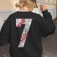 Vintage Baseball Mom 7 Jersey Baseball Favorite Player Women's Sweatshirt Back Print