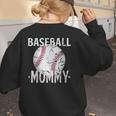 Vintage Baseball Mommy Mother's Day Sports Lover Mom Women's Sweatshirt Back Print