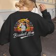 Vintage Retro Sunset Baseball Mom Mother's Day Women's Sweatshirt Back Print Vintage Retro Sunset Baseball Mom Mother's Day Women's Sweatshirt Back Print