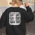 Womens Baseball Mom Leopard Game Day Mother's Day Women's Sweatshirt Back Print