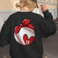 Womens Custom Baseball Mom Number 11 Heart For Mom Mommy Women's Sweatshirt Back Print