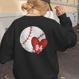 Womens Custom Baseball Mom Number 94 Heart For Mom Mommy Women's Sweatshirt Back Print
