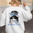 Argentina Baseball Mom Messy Bun Women's Sweatshirt Back Print Argentina Baseball Mom Messy Bun Women's Sweatshirt Back Print