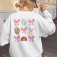Baseball Coquette Bow Baseball Mama Baseball Mom Premium Women's Sweatshirt Back Print