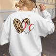 Baseball Heart Leopard Heart Sport Baseball Mom Women's Sweatshirt Back Print Baseball Heart Leopard Heart Sport Baseball Mom Women's Sweatshirt Back Print