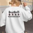 Baseball Mama Retro Groovy Baseball Mom Mother Game Day Women's Sweatshirt Back Print Baseball Mama Retro Groovy Baseball Mom Mother Game Day Women's Sweatshirt Back Print