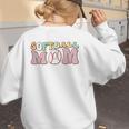 Baseball Mom Bleached Messy Bun Game Day Women's Sweatshirt Back Print