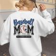 Baseball Mom Blue Varsity Baseball Mama Cute Mother's Day Women's Sweatshirt Back Print
