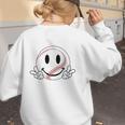 Baseball Mom Era Ball Mom Smile Face Groovy Mother's Day Women's Sweatshirt Back Print Baseball Mom Era Ball Mom Smile Face Groovy Mother's Day Women's Sweatshirt Back Print