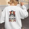Baseball Mom Game Day Messy Bun Leopard Mother's Day Women's Sweatshirt Back Print Baseball Mom Game Day Messy Bun Leopard Mother's Day Women's Sweatshirt Back Print