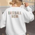 Baseball Mom Leopard Print Baseball Mother's Day Women's Sweatshirt Back Print