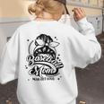 Baseball Mom May Get Loud Messy Bun Mother's Day Women's Sweatshirt Back Print Baseball Mom May Get Loud Messy Bun Mother's Day Women's Sweatshirt Back Print