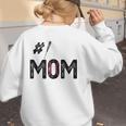 Baseball Mom Number One 1 Mother Baseball Lover Mother's Day Women's Sweatshirt Back Print