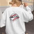 Baseball Mom Pitches Be Crazy Lips Premium Women's Sweatshirt Back Print