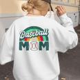 Baseball Mom Rainbow Game Day Women's Sweatshirt Back Print