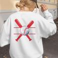 Baseball Mom Red Women's Sweatshirt Back Print Baseball Mom Red Women's Sweatshirt Back Print