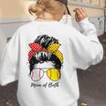 Baseball Mom Softball Mom Of Both Messy Bun Mother's Day Women's Sweatshirt Back Print Baseball Mom Softball Mom Of Both Messy Bun Mother's Day Women's Sweatshirt Back Print