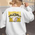 Baseball Mom Sports Mom Yellow Women's Sweatshirt Back Print Baseball Mom Sports Mom Yellow Women's Sweatshirt Back Print