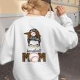 Baseball Mom Women Messy Bun Leopard Mother's Day Women's Sweatshirt Back Print Baseball Mom Women Messy Bun Leopard Mother's Day Women's Sweatshirt Back Print
