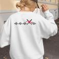 Baseball Softball Baseball Mom Heartbeat Baseball Women's Sweatshirt Back Print