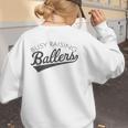 Busy Raising Ballers Baseball Mom & Parent Sports Premium Tri-Blend Women's Sweatshirt Back Print