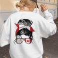 Canadian Baseball Mom Canada Flag Baseball Girl Women's Sweatshirt Back Print