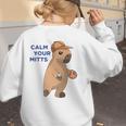 Capybara Calm Your Mitts Baseball Mom Sport Lover Tee Women's Sweatshirt Back Print Capybara Calm Your Mitts Baseball Mom Sport Lover Tee Women's Sweatshirt Back Print