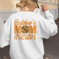 Catcher's Mom And Not Afraid Leopard Baseball Mom Women's Sweatshirt Back Print Catcher's Mom And Not Afraid Leopard Baseball Mom Women's Sweatshirt Back Print