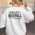 Crazy Baseball Lady Baseball Mom Sporty Humor Women's Sweatshirt Back Print Crazy Baseball Lady Baseball Mom Sporty Humor Women's Sweatshirt Back Print