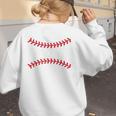 Cute Baseball Mom Laces Little League Women's Mother's Day Women's Sweatshirt Back Print