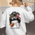 Football Mom Baseball Mom Of Both Messy Bun Mother's Day Premium Tri-Blend Women's Sweatshirt Back Print Football Mom Baseball Mom Of Both Messy Bun Mother's Day Premium Tri-Blend Women's Sweatshirt Back Print
