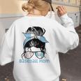 Guatemala Baseball Mom Messy Bun Women's Sweatshirt Back Print Guatemala Baseball Mom Messy Bun Women's Sweatshirt Back Print