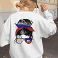 Haitian Baseball Mom Haiti Flag Baseball Girl Women's Sweatshirt Back Print Haitian Baseball Mom Haiti Flag Baseball Girl Women's Sweatshirt Back Print